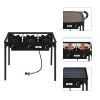 Outdoor Camp Stove High Pressure Propane Gas Cooker Portable Cast Iron Patio Cooking Burner (Three Burner 225000-BTU)