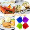 4 Pack Egg Poachers Silicone Egg Poaching Cups Non-Stick Poached Egg Maker for Microwave Stovetop Egg Cooking