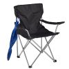 Foldable Beach Chair with Detachable Umbrella Armrest Adjustable Canopy Stool with Cup Holder Carry Bag for Camping Poolside Travel Picnic Lawn Chair